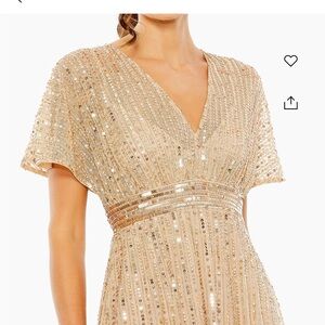 Mac Duggall sequinned short sleeve midi dress